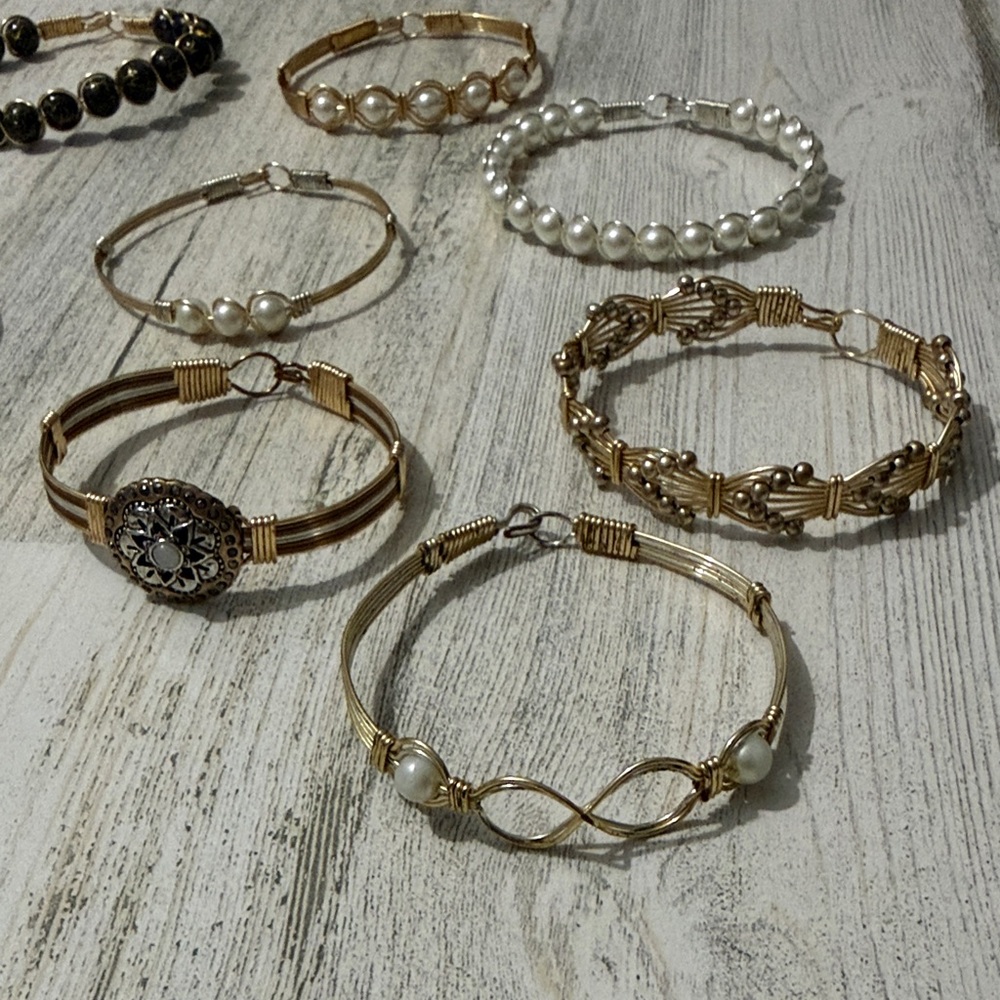 Elegant Gold and Silver Bracelet Set 11 total - Picture 7 of 13